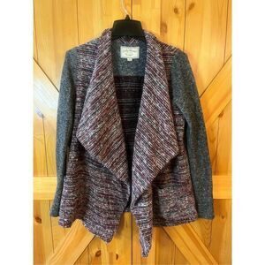 Lucky Brand Striped Knit Cardigan Sweater Size med Wool Blend (2601)